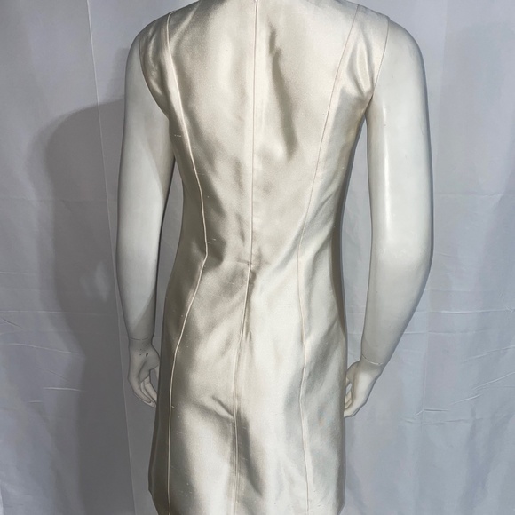 Michael Kors Silk Sleeveless Shift Ivory Dress Embellished Crew Neck Size S - Picture 6 of 8